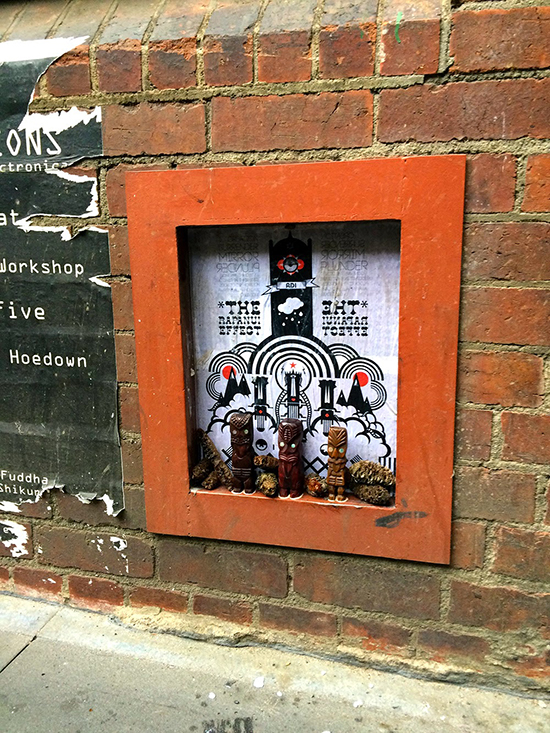 A new installation I put up in Tattersalls Lane opposite Section 8. "The Rapanui Effect" consists of paste up and other found objects I have collected along the way, hopefully it lasts a while without people pulling it apart... And design below.