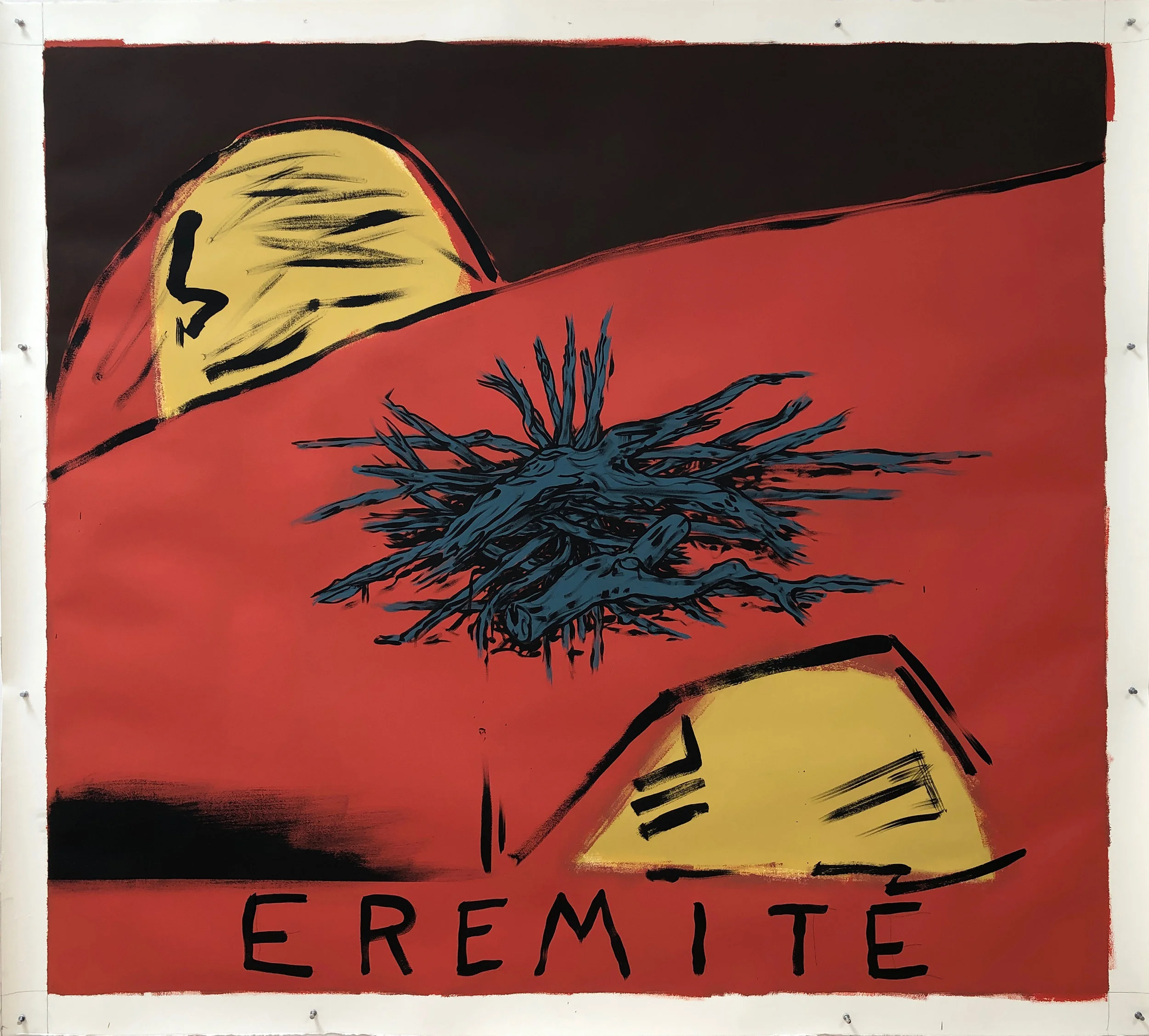 Eremite, 2019 Aqua-dispersion and gesso on paper, 60" x 68"