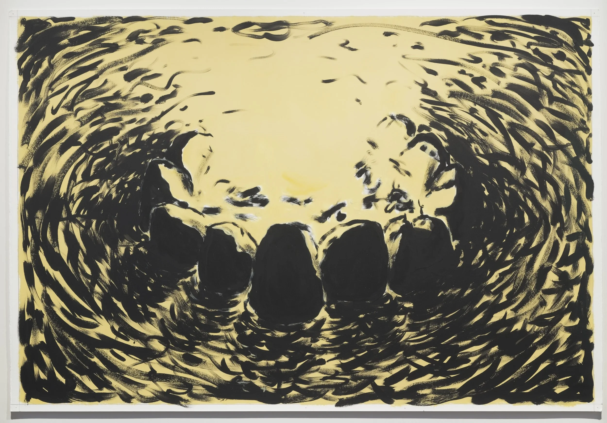    Campfire   2025 pure pigments and gesso on paper 33.5” x 44.75” 