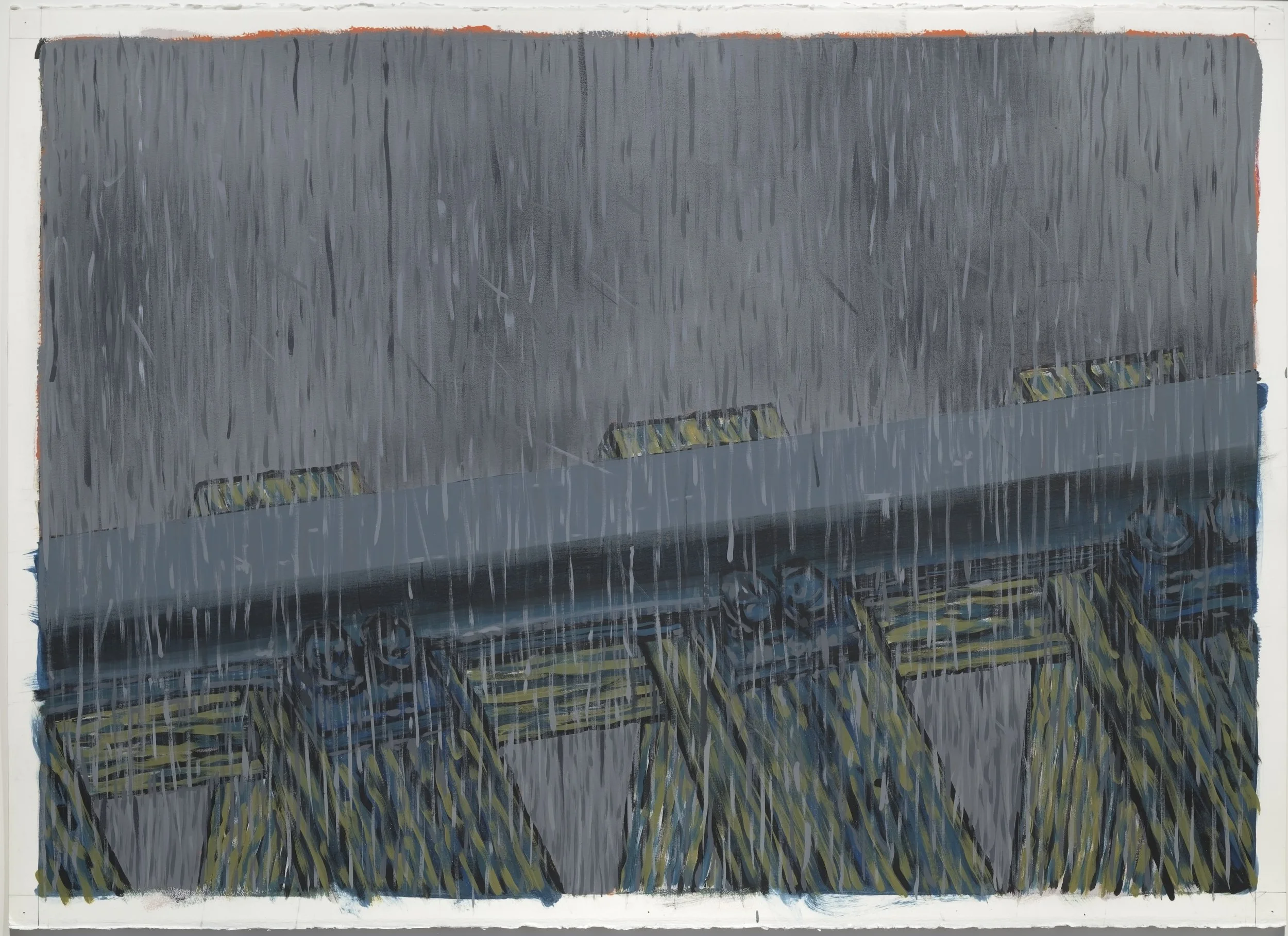    Trestle   2025 pure pigments and gesso on paper 33.5” x 44.75”     