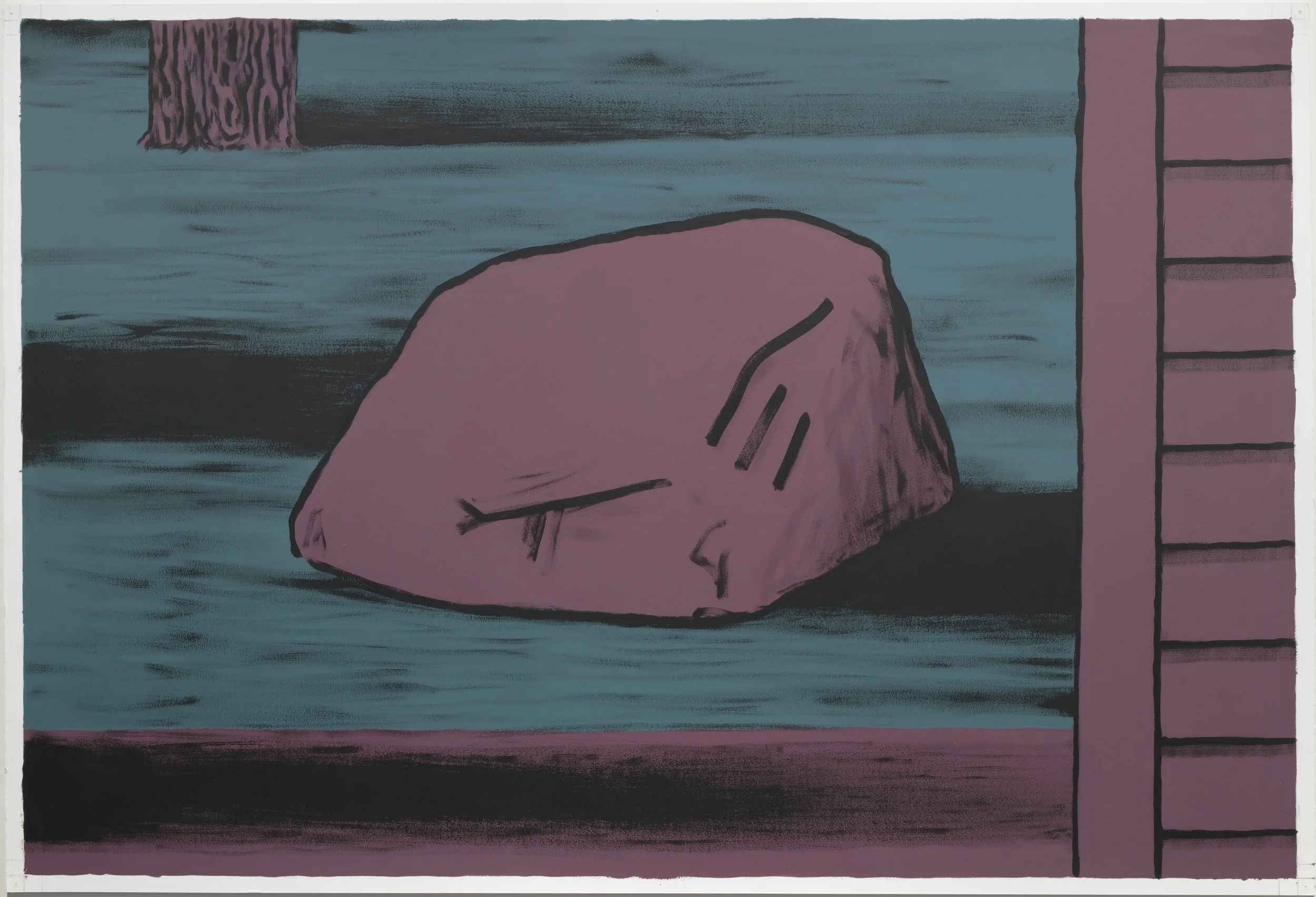    Return   2025 pure pigments and gesso on paper 33.5” x 44.75” 