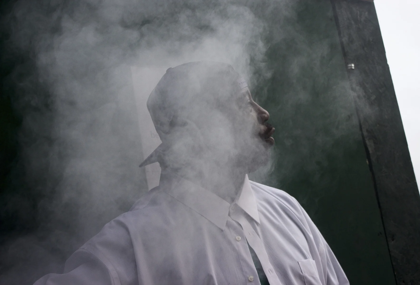 Anthony Jackson, 46, barbecues for a fundraiser outside Jesus Christ is the Lord Universal Church in East Harlem Sunday, Sept. 27, 2015.