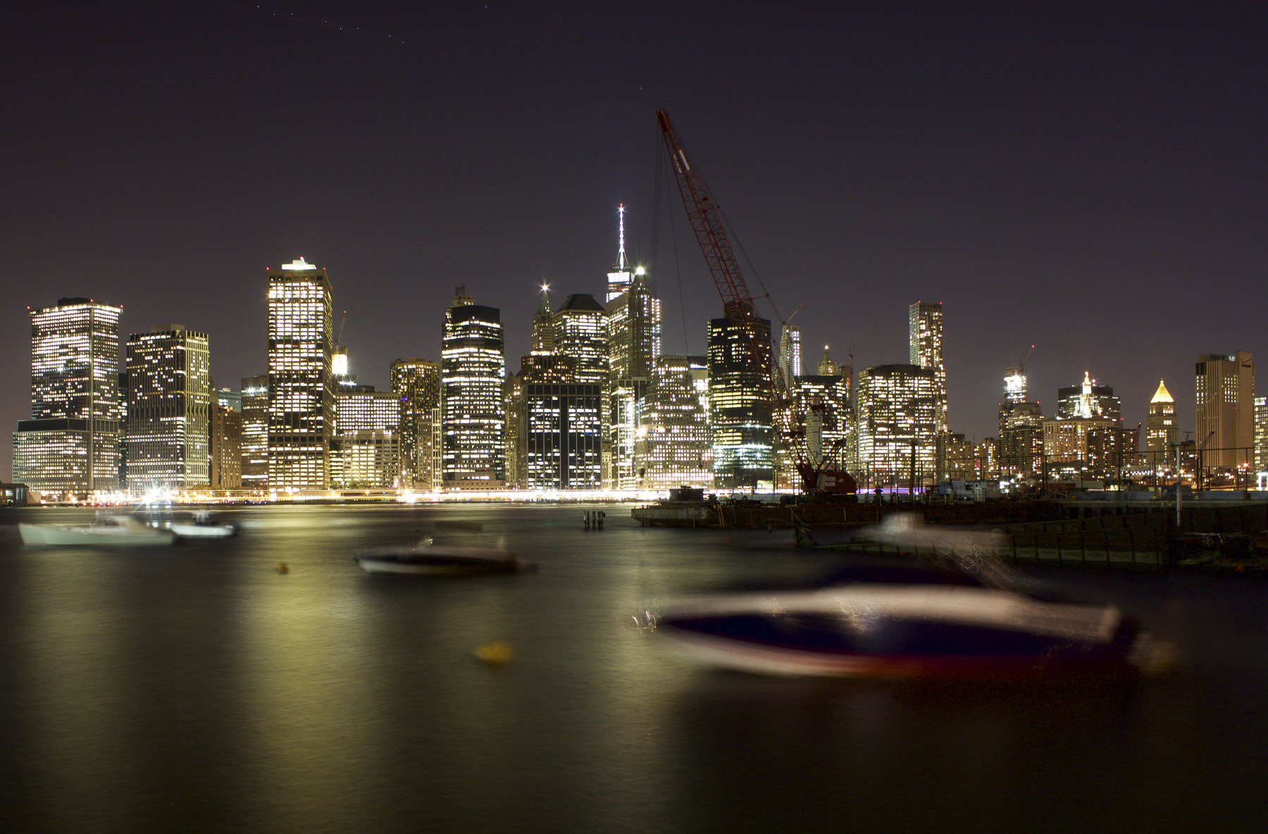 Lower Manhattan along the East River.