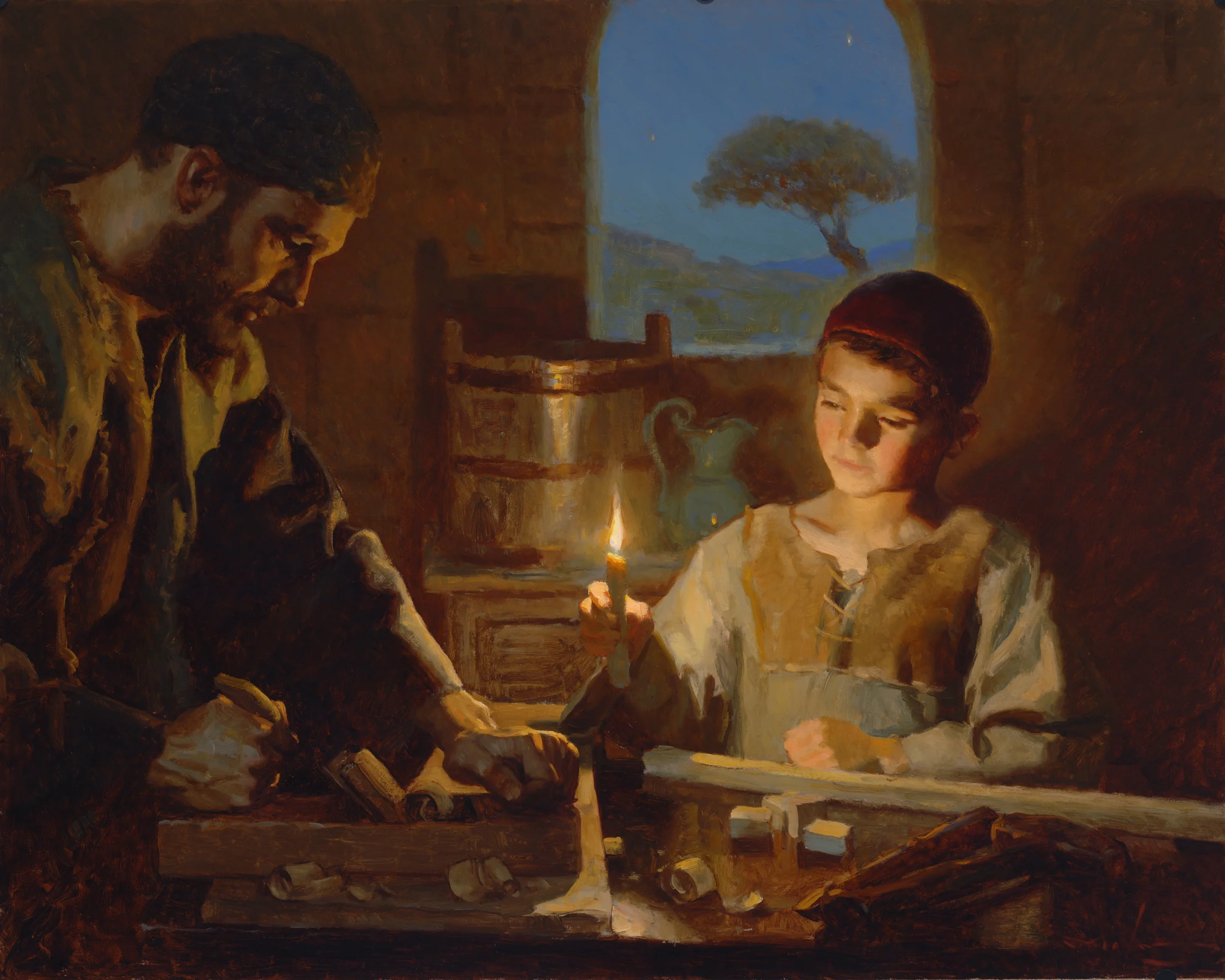 In Joseph's Woodshop , 24x30", oil on board