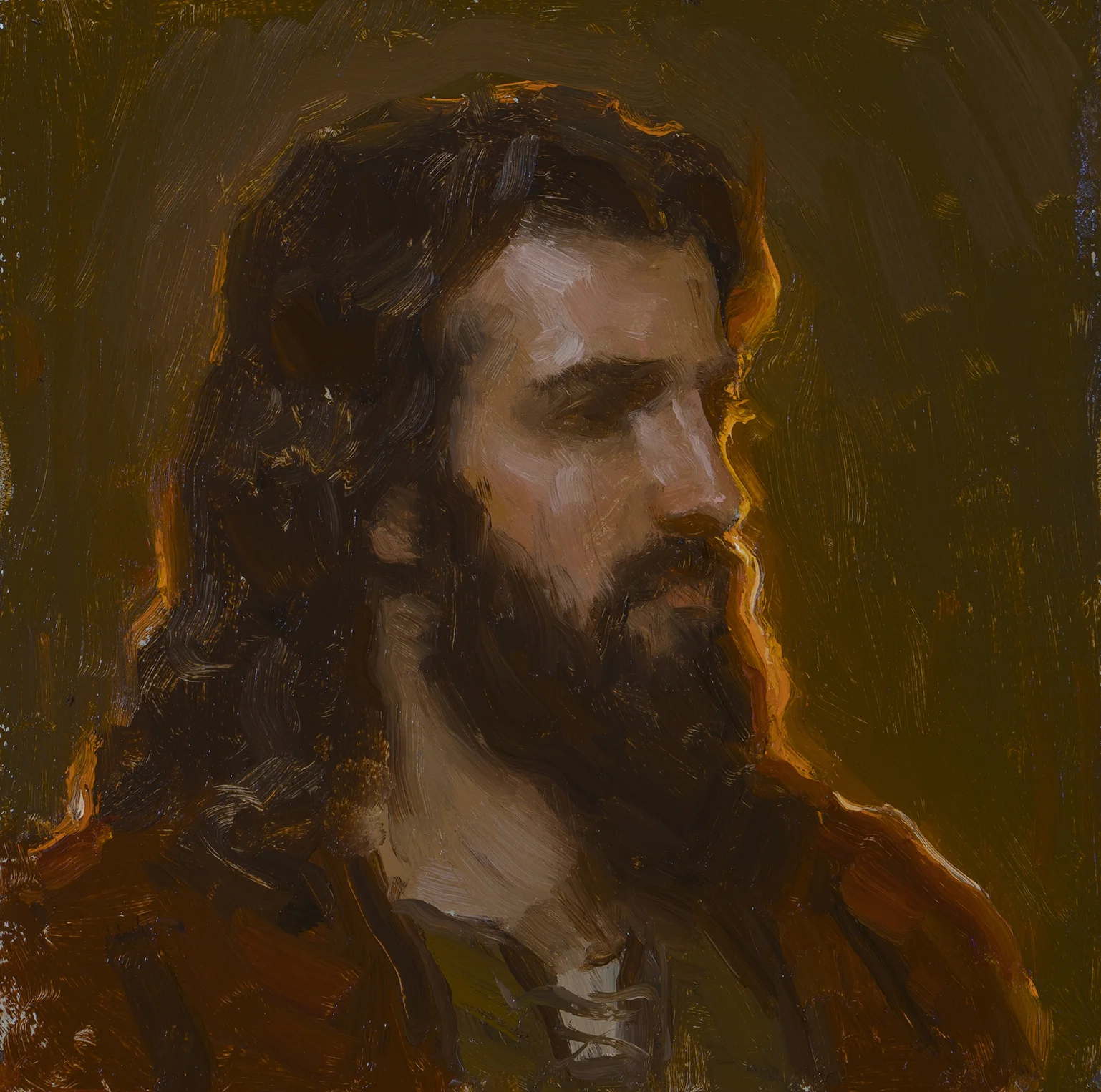 His Light, 5x5”, oil on board