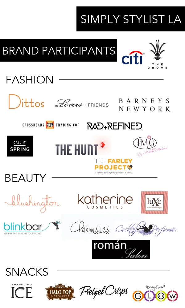 Simply Stylist LA Brand Participants 
