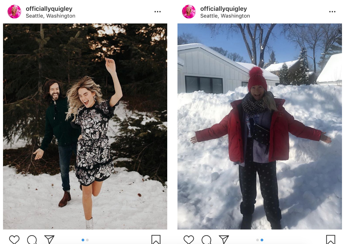 @Officiallyquigley makes great use of the carousel feature to show the difference between Instagram and reality