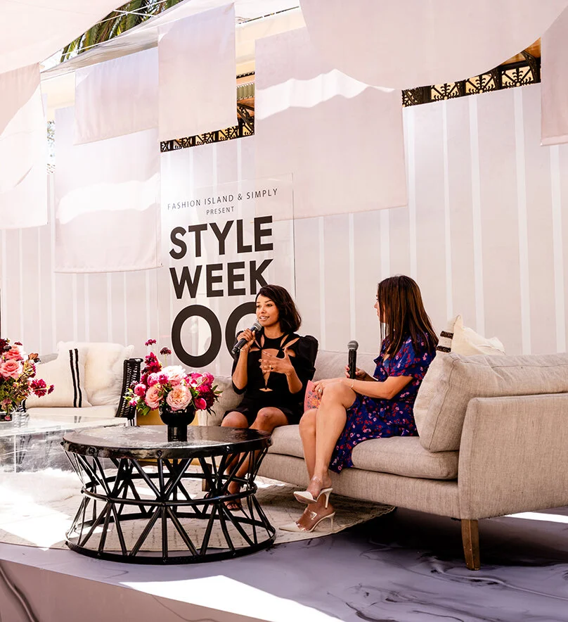 Keynote speaker Kat Graham and SIMPLY founder Sarah Boyd on the StyleWeekOC® stage