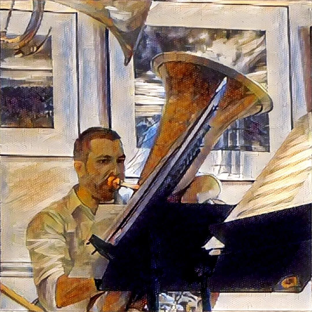 Kevin plays the tuba well 