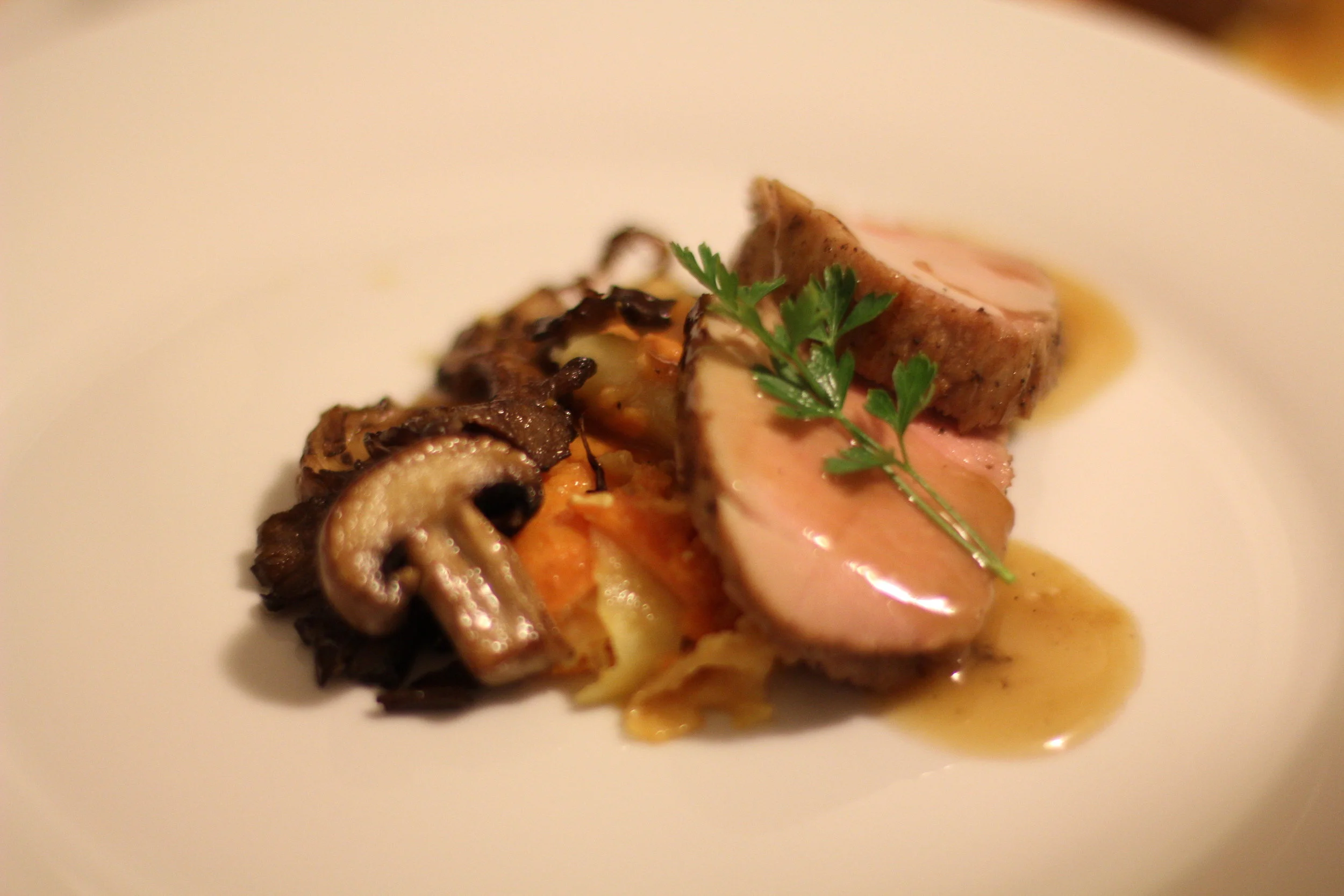 The main entree beautifully plated by Chef Aguilera.