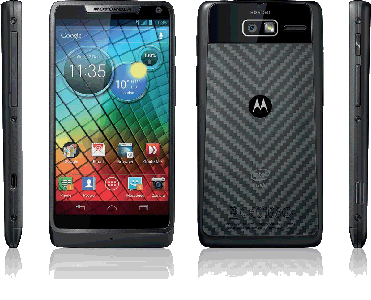 Motorola Razr with new home screen