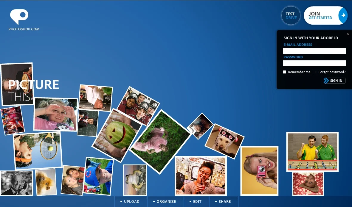 Sign in page with community photos