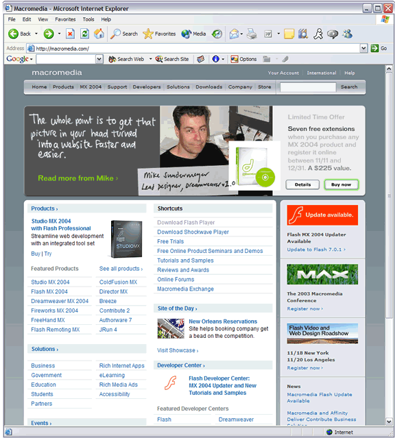 Dreamweaver home page