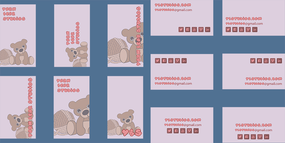 Yarn Bear Studios business cards designs