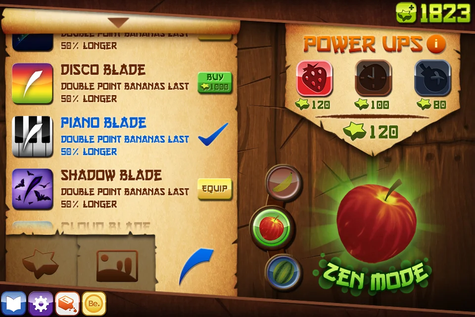 Fruit Ninja Menu