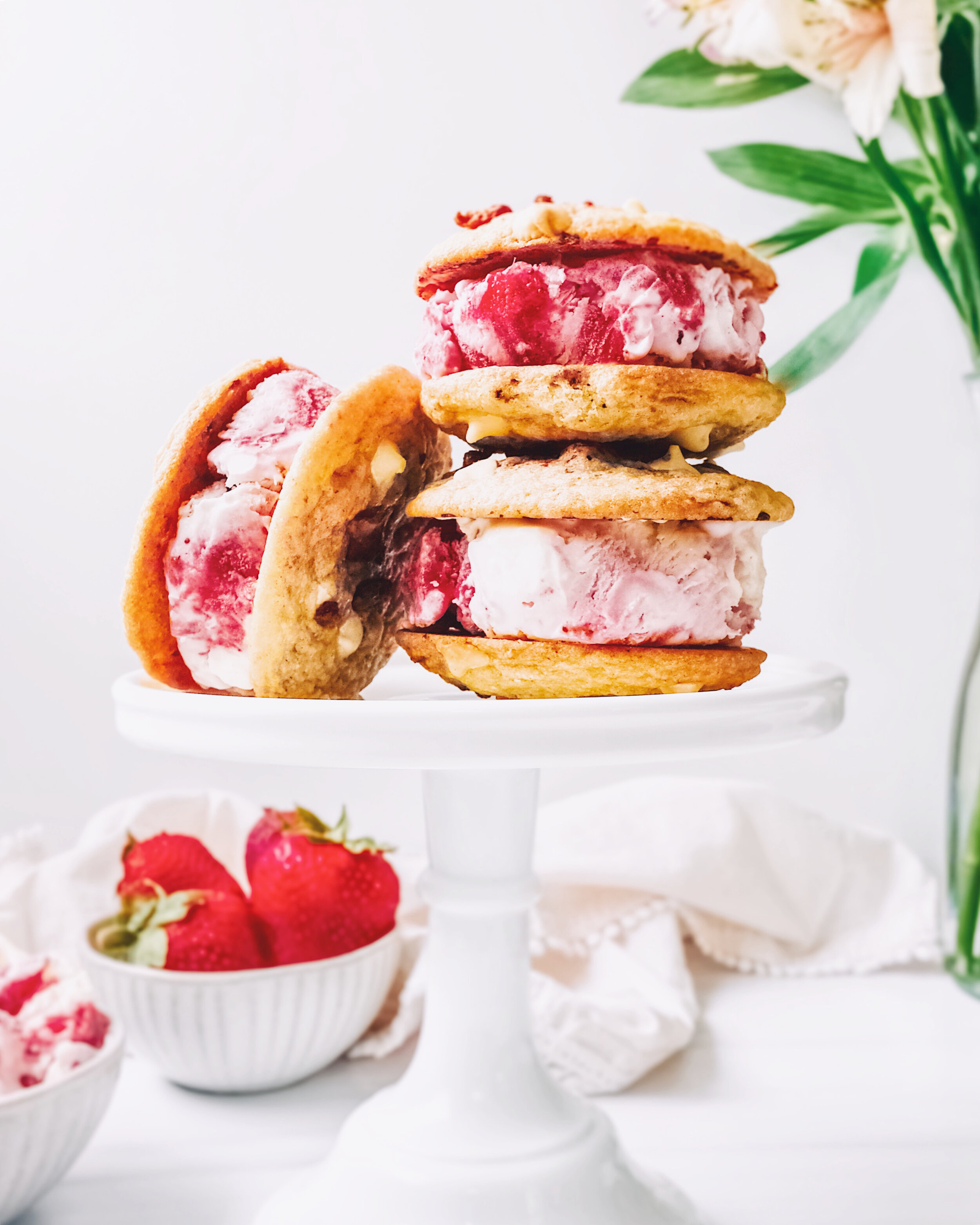 Strawberry Cheesecake Ice Cream Sandwiches