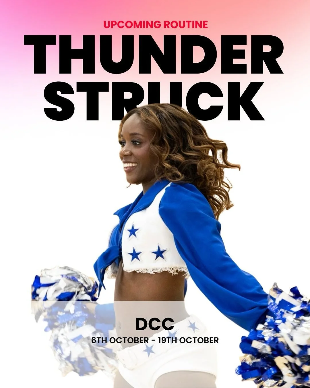 ⚡️🤠🏈💙👯&zwj;♀️🌟👢 THUNDER HAS LANDED ⚡️🤠🏈💙👯&zwj;♀️🌟👢

The long-awaited Dallas Cowboys Cheerleaders Thunderstruck routine is HERE and it is EVERYTHING 🔥 Pom poms are optional (but highly recommended 😉).

Choreographed by the incredible SOS