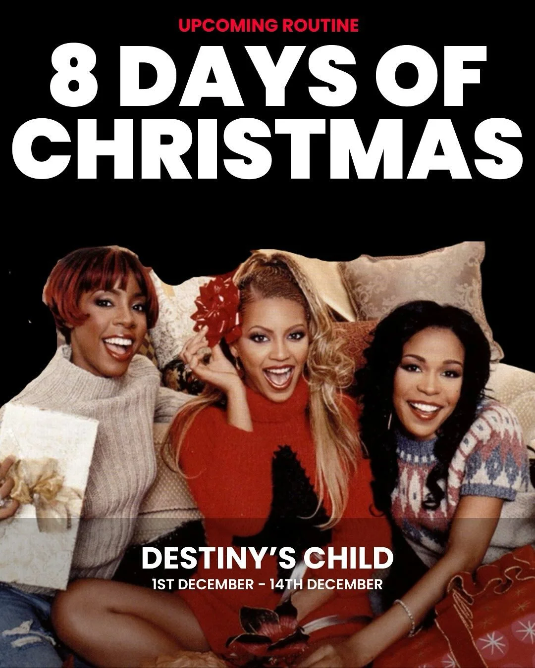 🎄🎵Doesn&rsquo;t it feel like Christmas - Yes, it feels like Christmas🎵
✨🥰

Destiny&rsquo;s Child 8 Days of Christmas our last routine of 2025! 

Get ready to SLEIGH! 💁&zwj;♀️✨🎅 (get it? 😉)

Choreographed by the unstoppable duo @brettsewell_ an