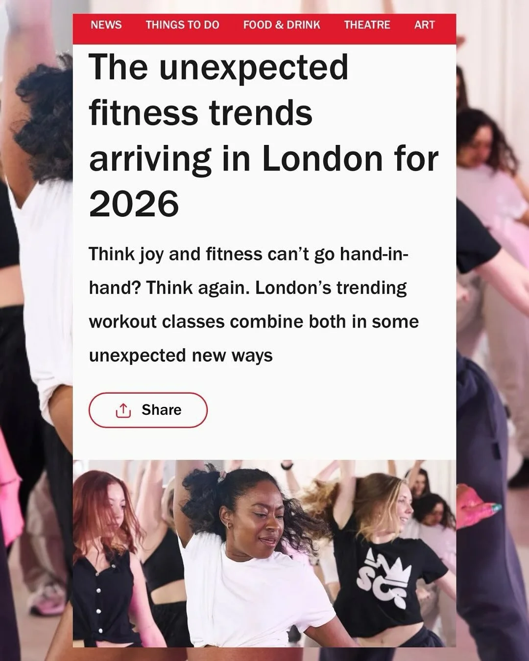💥✨SOS DANCE FEATURED IN TIMEOUT LONDON ✨💥

SOS classes have been featured as trending for 2026 in TimeOut London. 🥳 

And you can see me featured in the awesome headline photograph by the incredible photographer @duncannicholls! Such a fun photosh