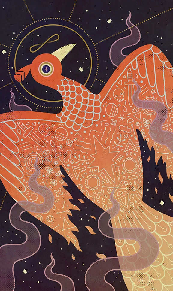 Phoenix, featured in Light Grey Art Lab's "Cosmos" show