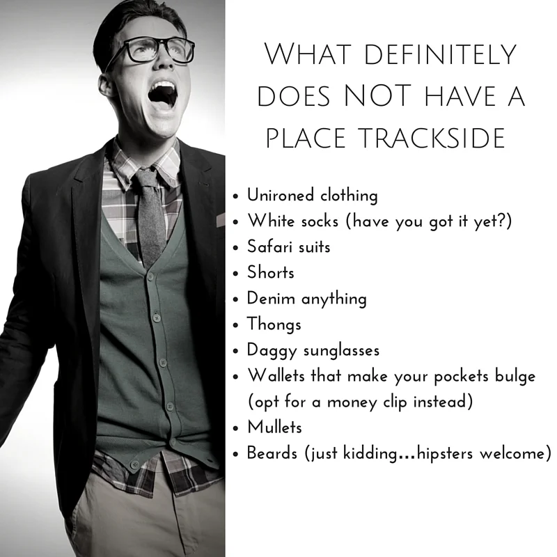 How a gentleman can perfect his spring trackside style in three simple steps