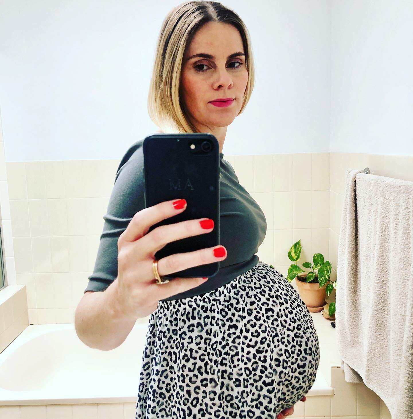 The face of a girl who knows her red nail polish wearing days are numbered... 🥰❤️ #37weeks