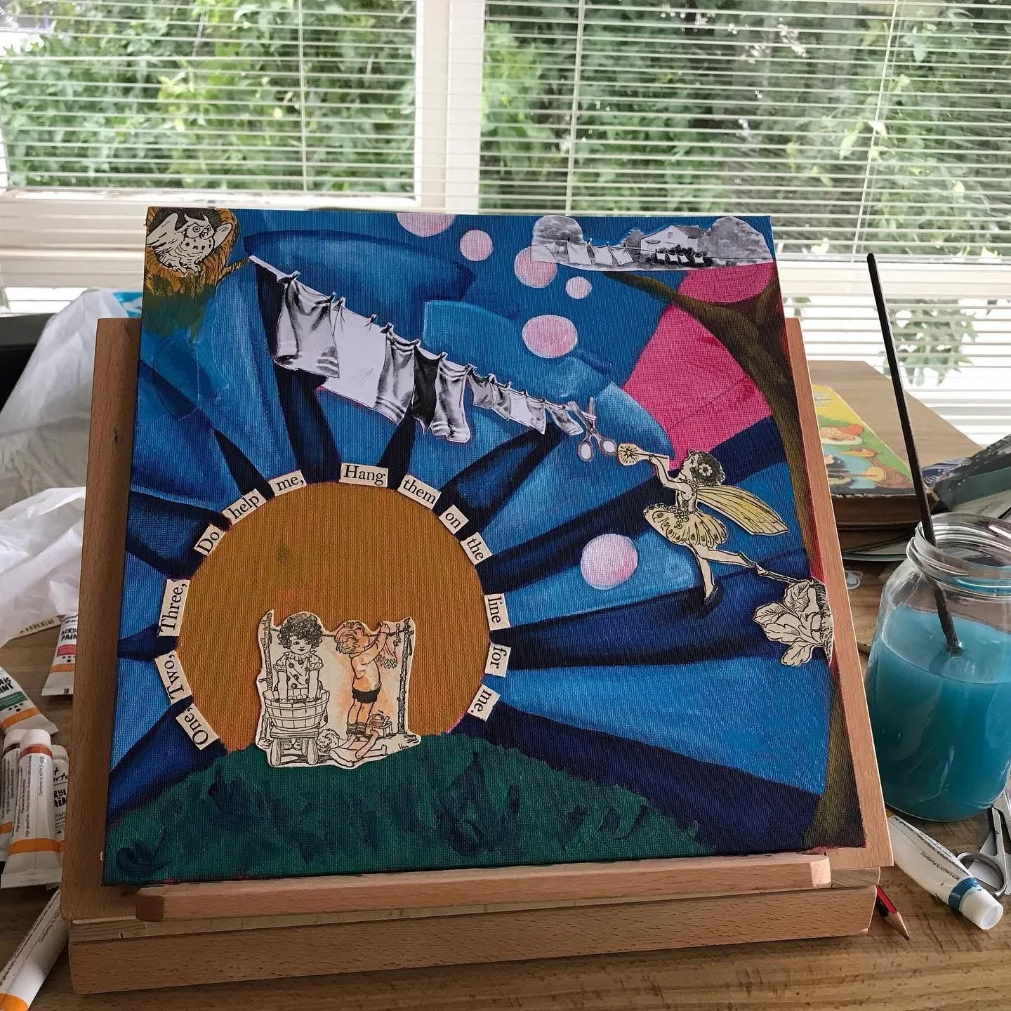 Playing with cut outs and images in the studio