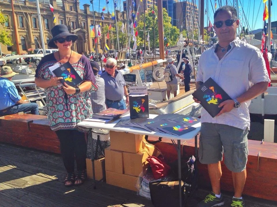 Out on the wharf promoting the Ten Days on the Island Festival