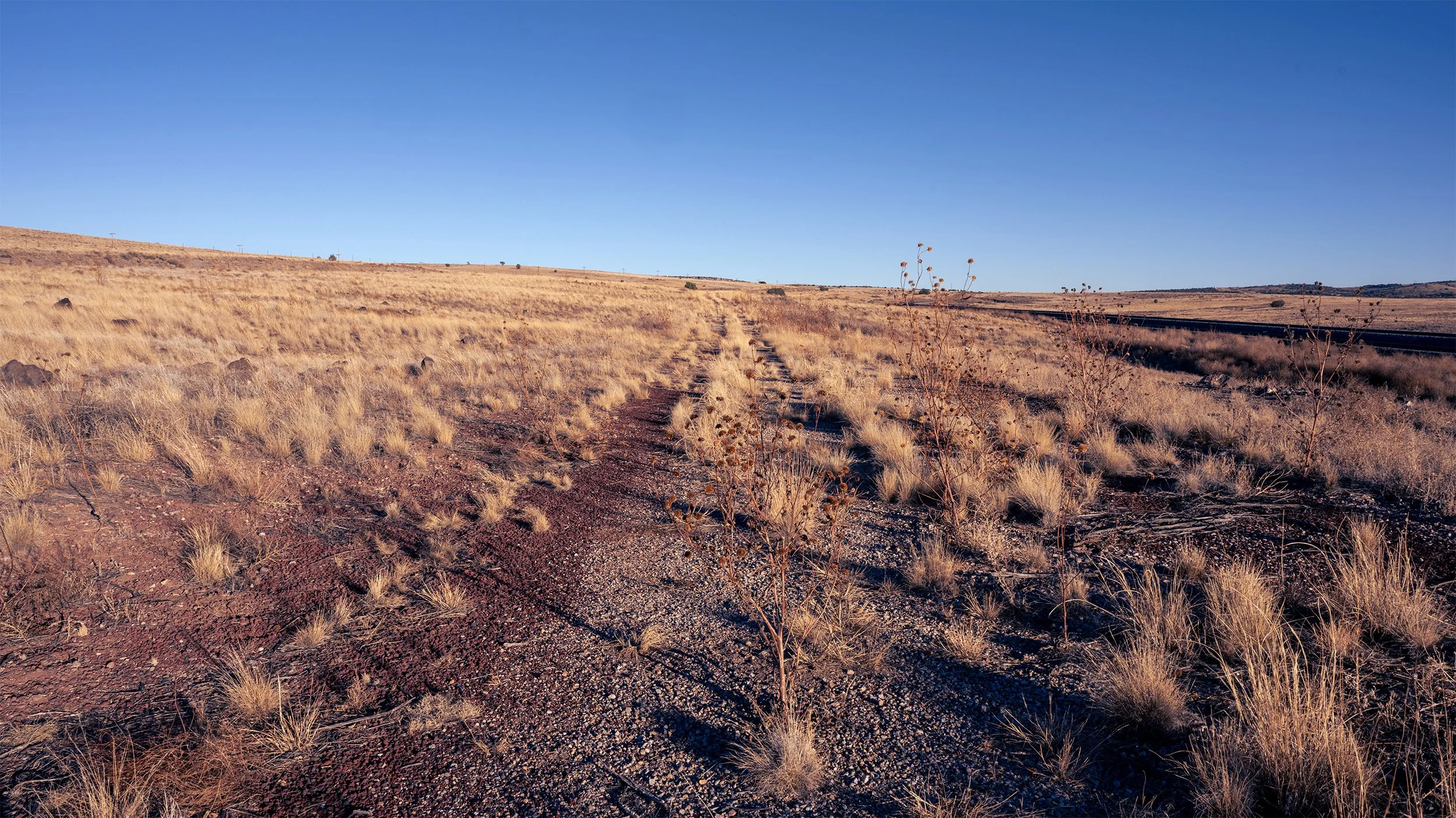    Original eastbound section of the route, now disused. Just outside Seligman, Arizona.   
