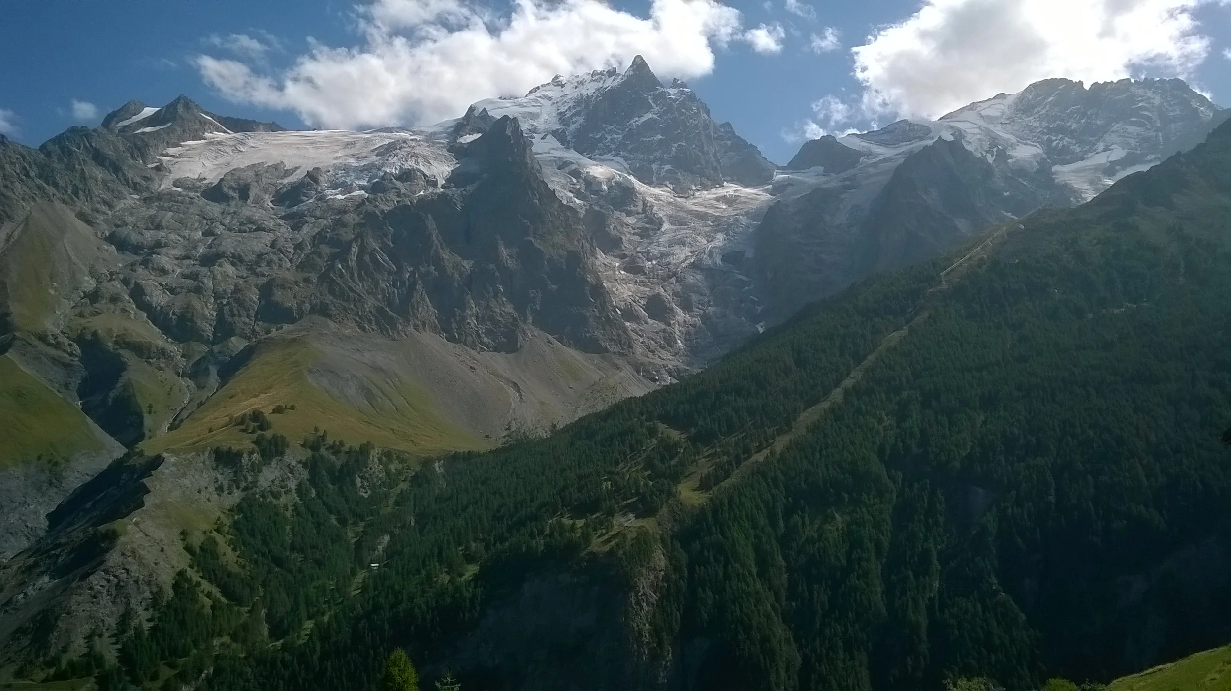 The view to La Meije from our house in Les Terrasses -village