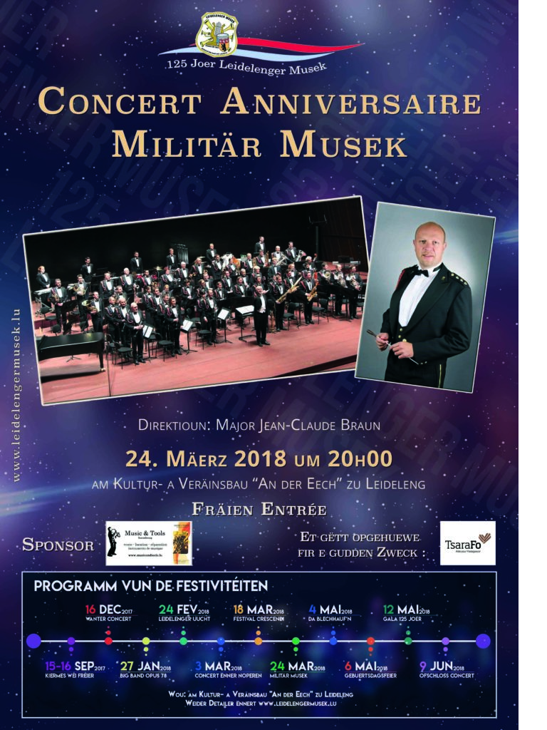 Affiche vum Concert vun der Militärmusek