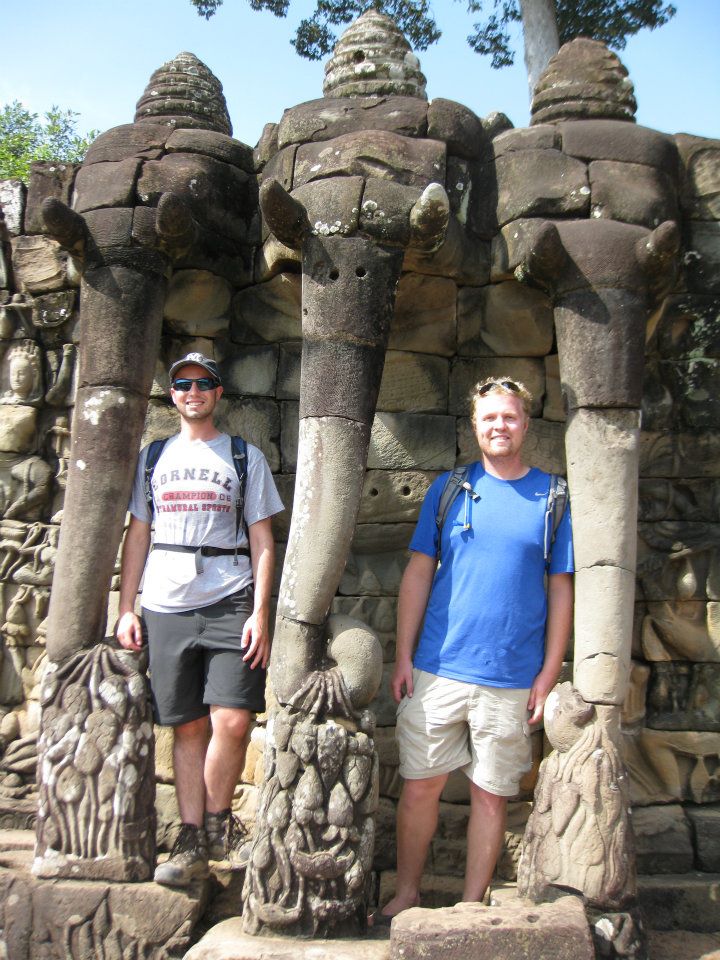 Taking in some Angkor Thom shade with Drew E.