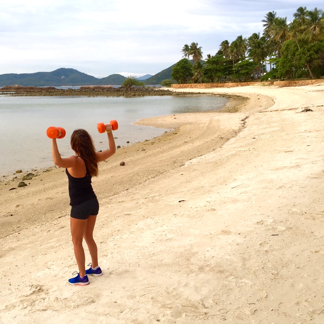 Me, getting my sculpt on before my afternoon Sauv B in Koh Samui, Thailand