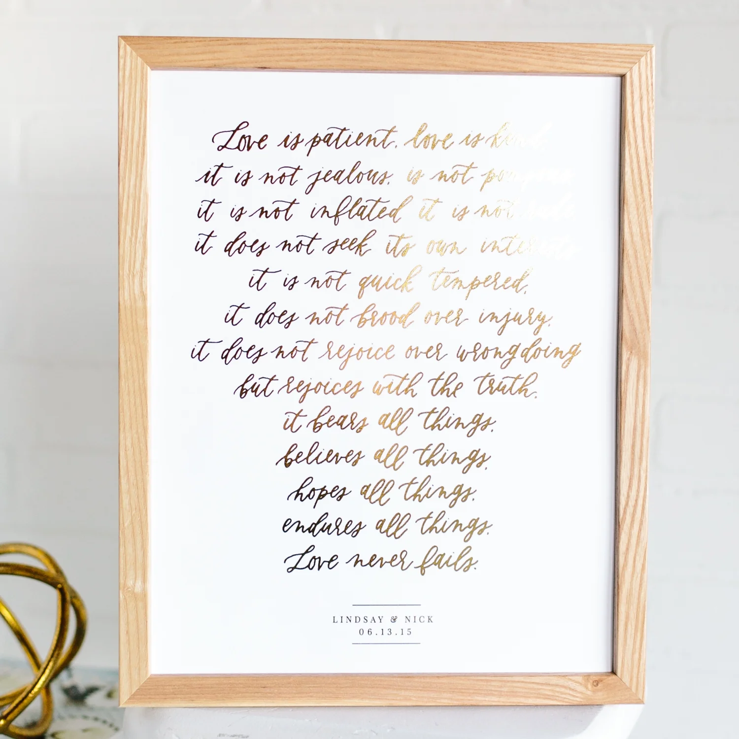 Customized Gold Foiled Vows 