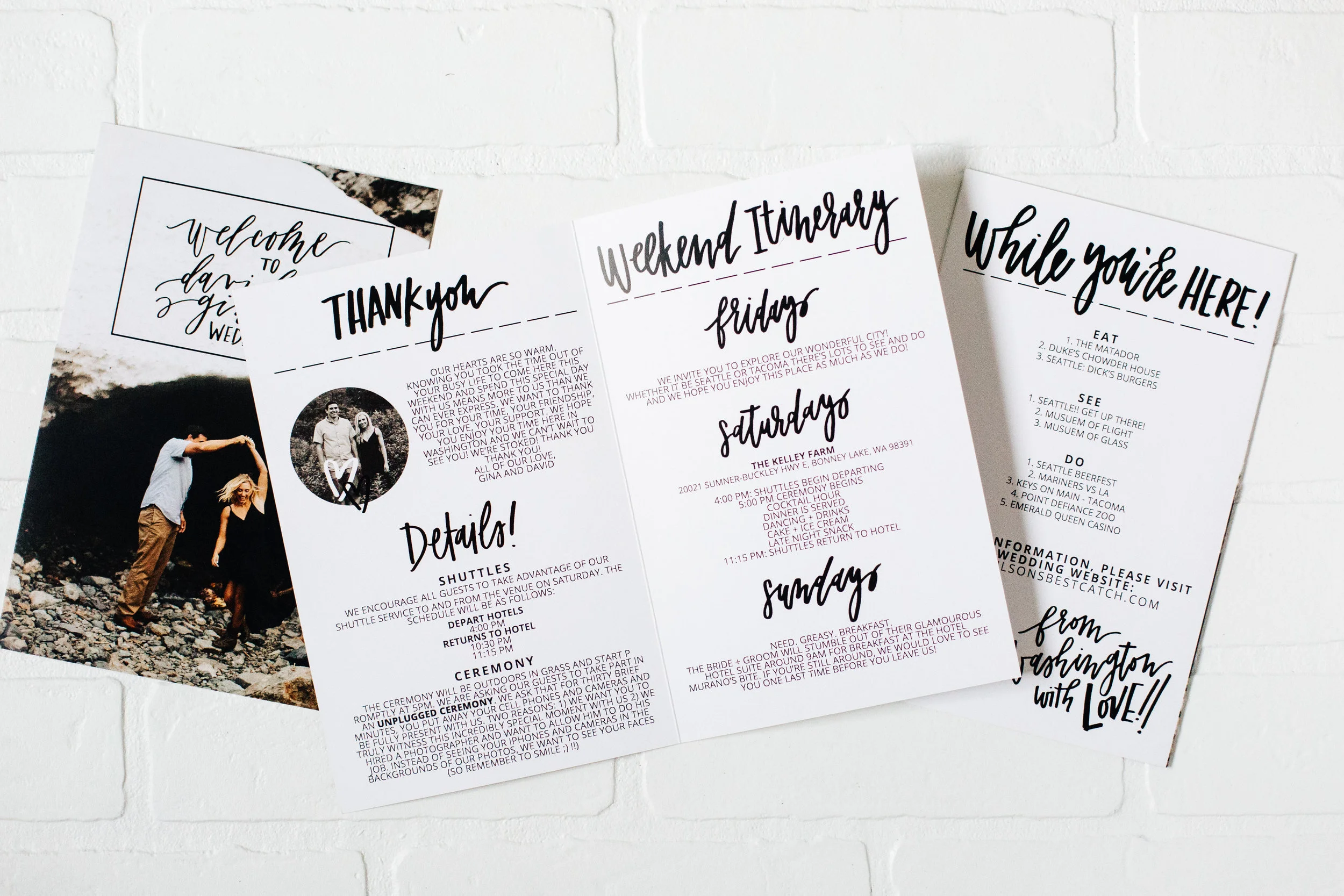 Wedding Programs and Itineraries 