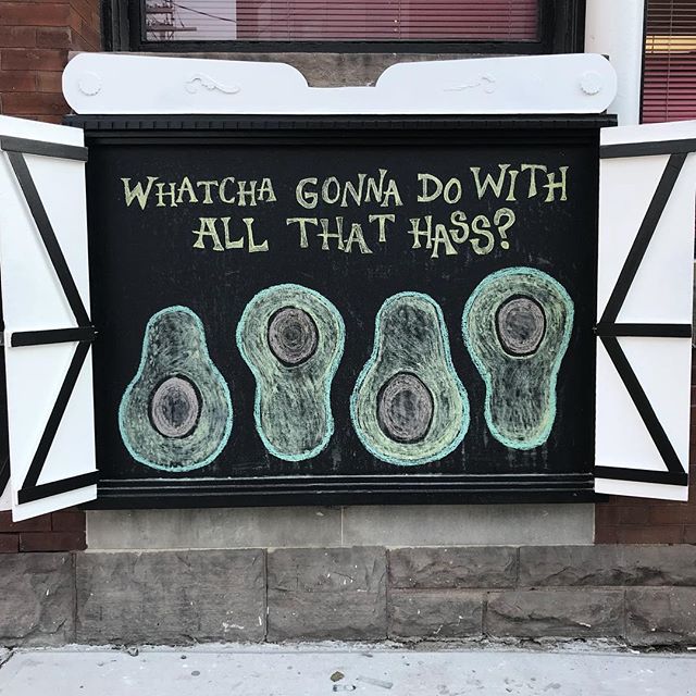 Oh Queen West, you always know how to make me smile! 
#nofilter #avocado #hass #sowitty #queenwest #westqueenwest #toronto #streetart #omnomnom #funny #whatchagonnado #fridayvibes #corny #smile