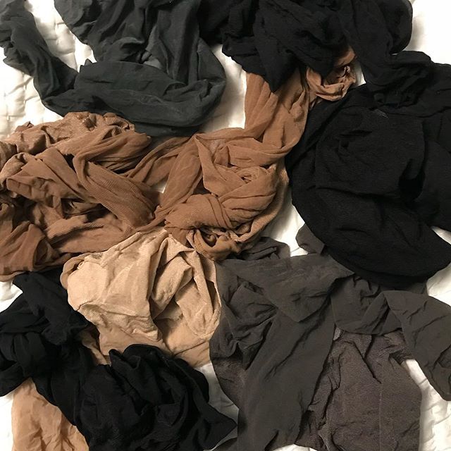Back to work pantyhose fiasco...why are there so many different colours? Why did I save the ones with runs? 
#nofilter #pantyhose #tights #black #hintofblack #grey #shadesofgrey #skintone #natural #nude #tan #caramel #sunkissed #wardrobemalfunction #