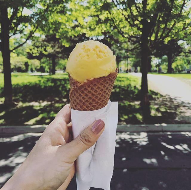 Pick up duty on a gorgeous day isn&rsquo;t so shabby with a quick pit stop @nadegetoronto for some passion fruit sorbet along the way!

#icecream #gelato #sorbet #wafflecone #artisanal #delicious #passionfruit #westqueenwest #trinitybellwoods #treat 
