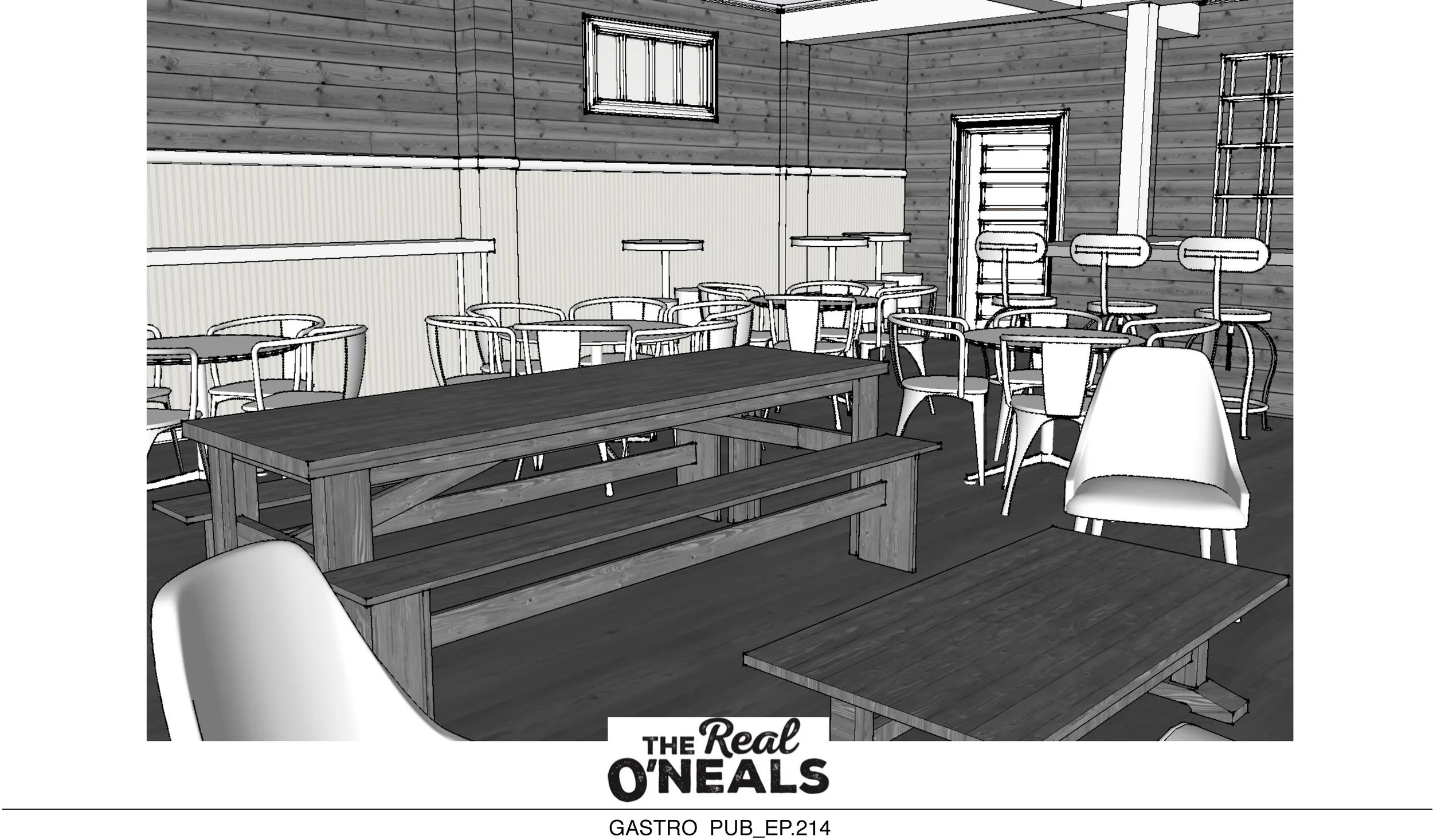Gastro Pub_SketchUp White Model 