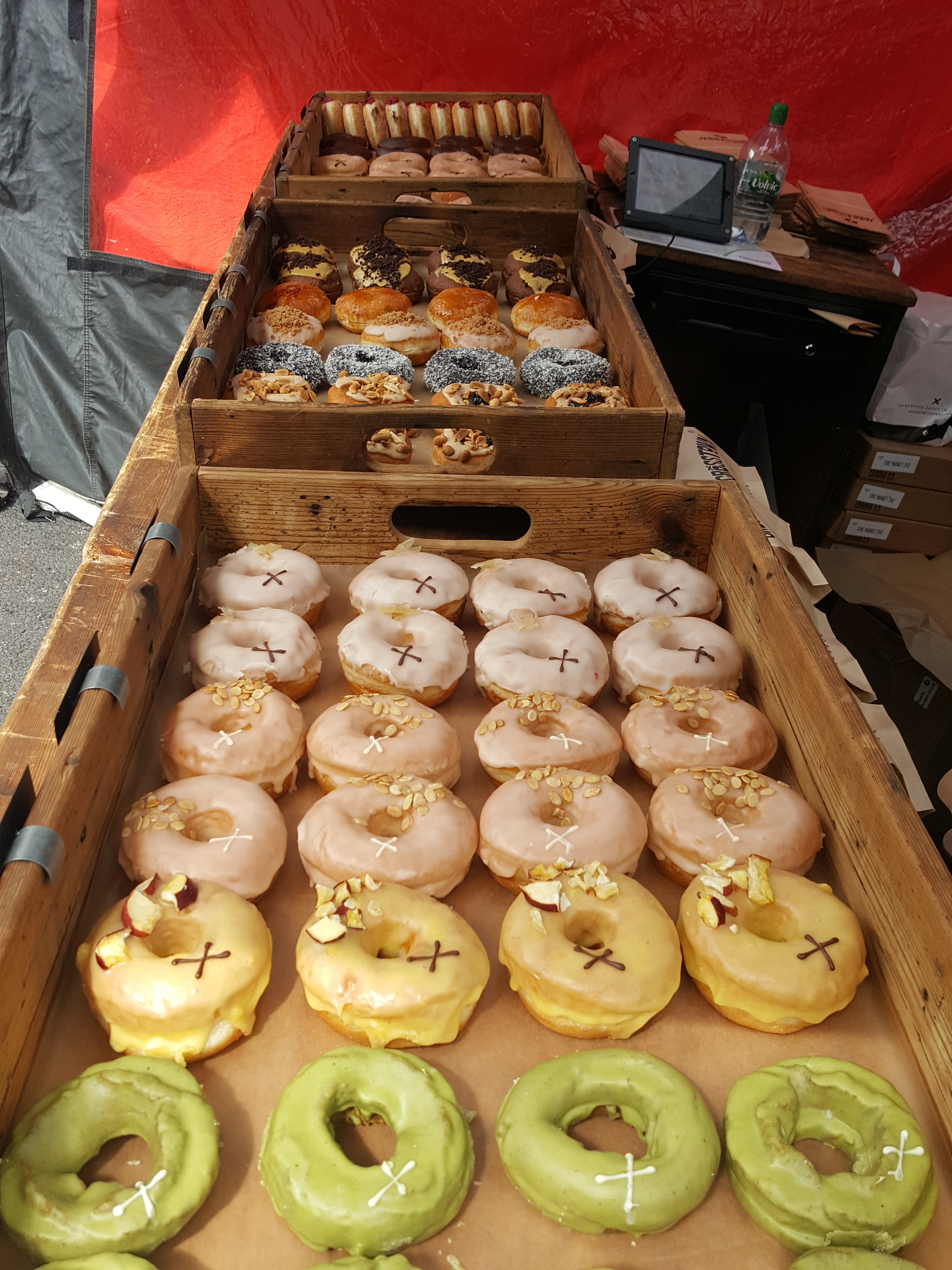 Delicious looking sourdough doughnuts at Broadway Market, by Crosstown.