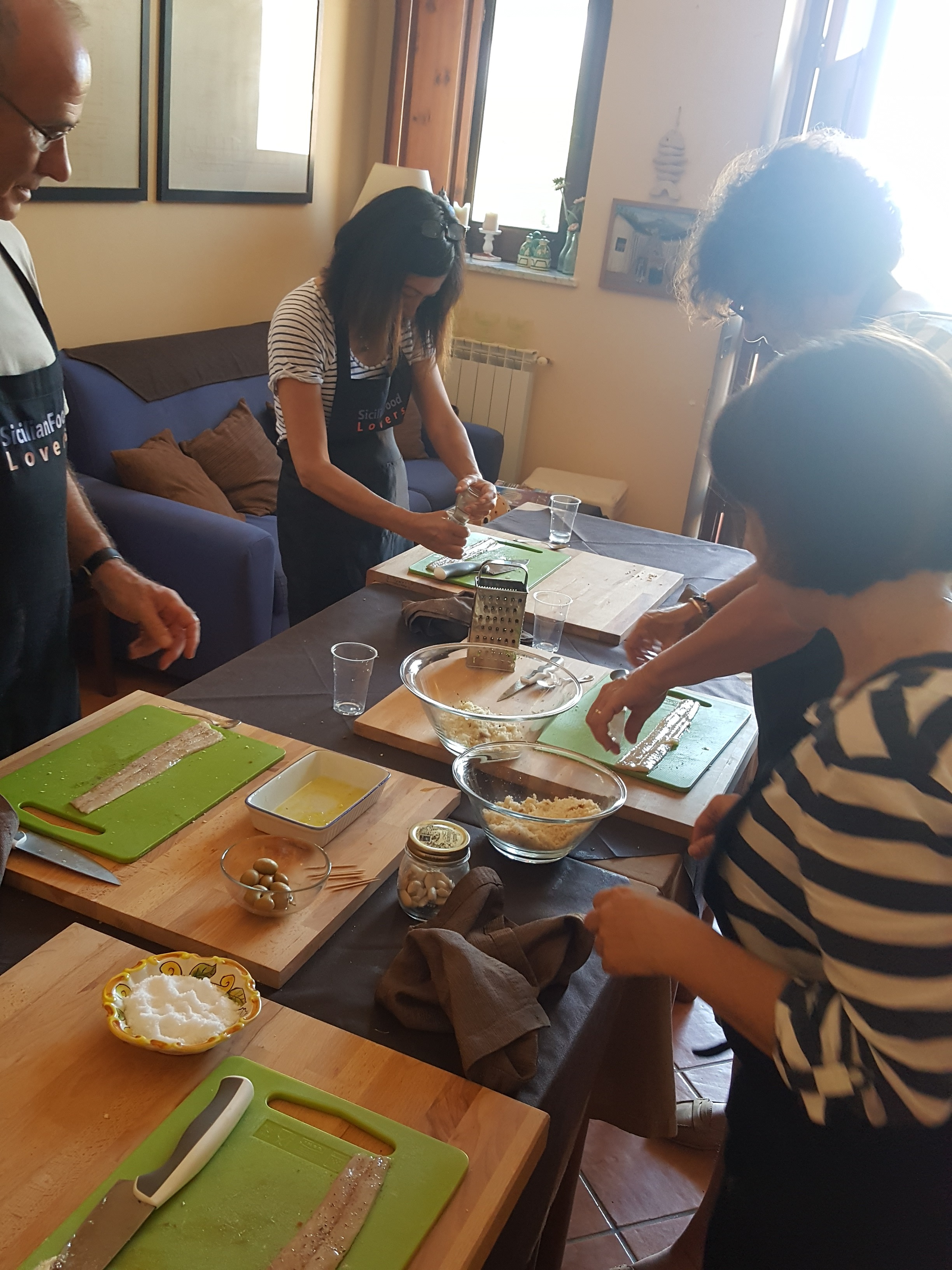 My mom and I signed up for a Sicilian cooking class.