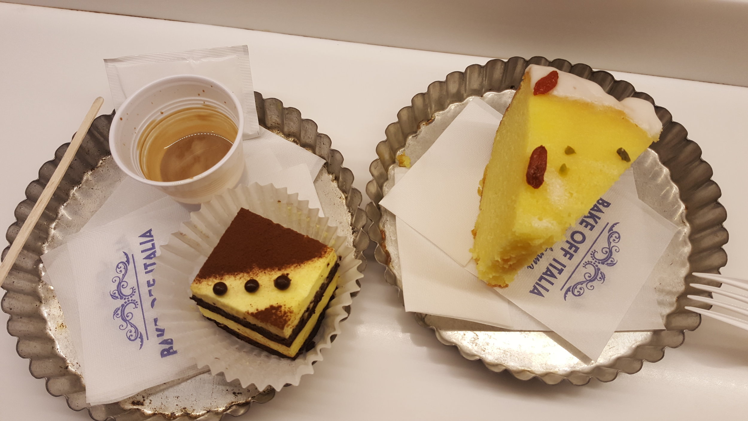 A beautiful lemon cake and tiramisu from MADE Creative Bakery. Served in fluted tart tins... so cute!
