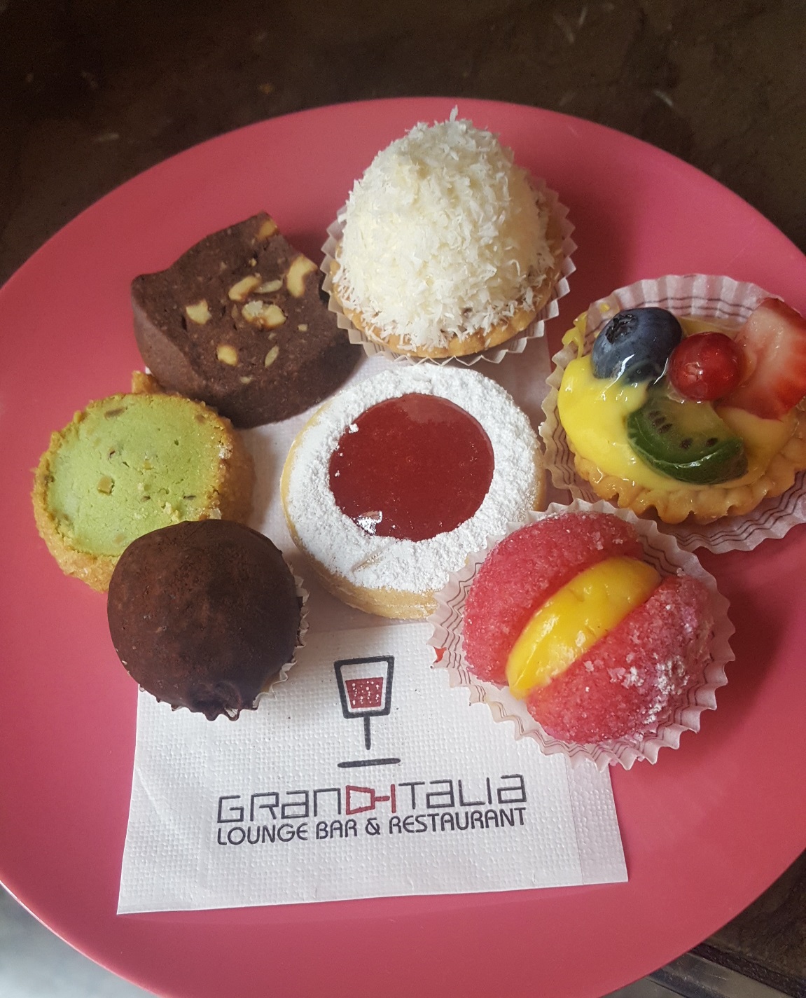 Mini pastries in Ravenna. The coconut tart with surprise gianduja filling was my fave!