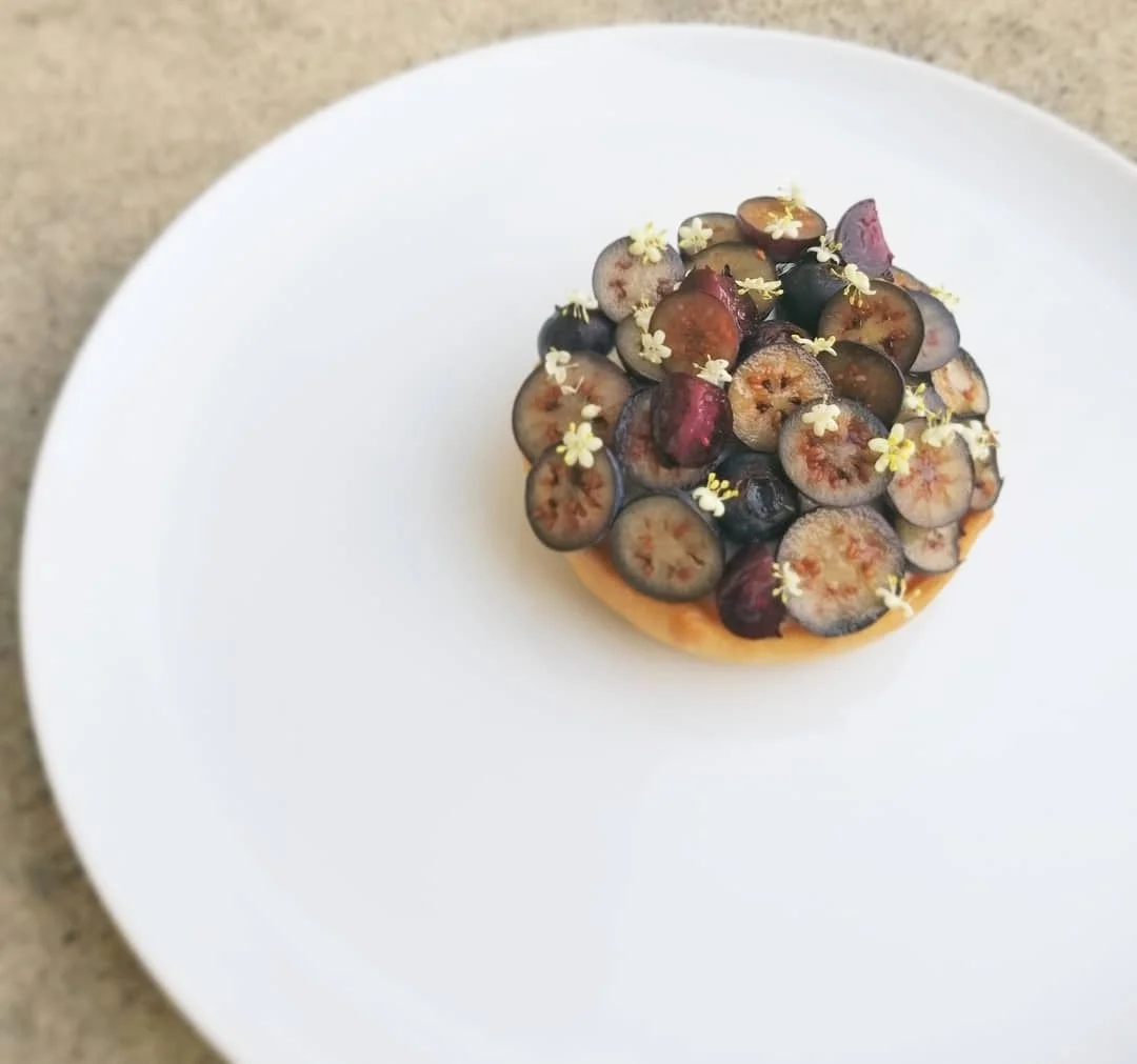 blueberry, parsnip & elderflower tart