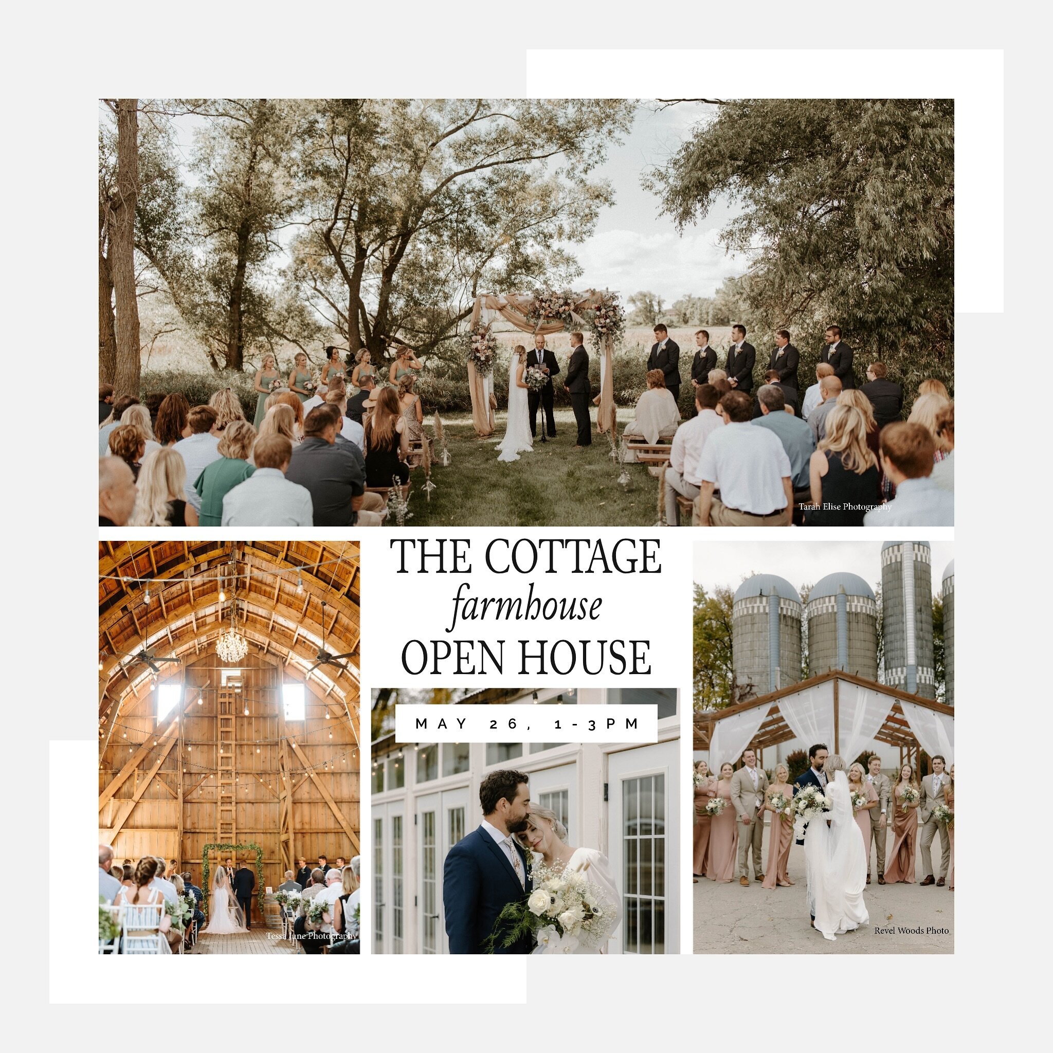 🌟 Save the date 🌟 We have our big spring open house coming up on May 26 from 1-3pm. Tour our spacious grounds, grab an appetizer from @apples2applescatering and mingle with some of our fav wedding vendors. 

Comment &ldquo;❤️&rdquo; if you plan to 