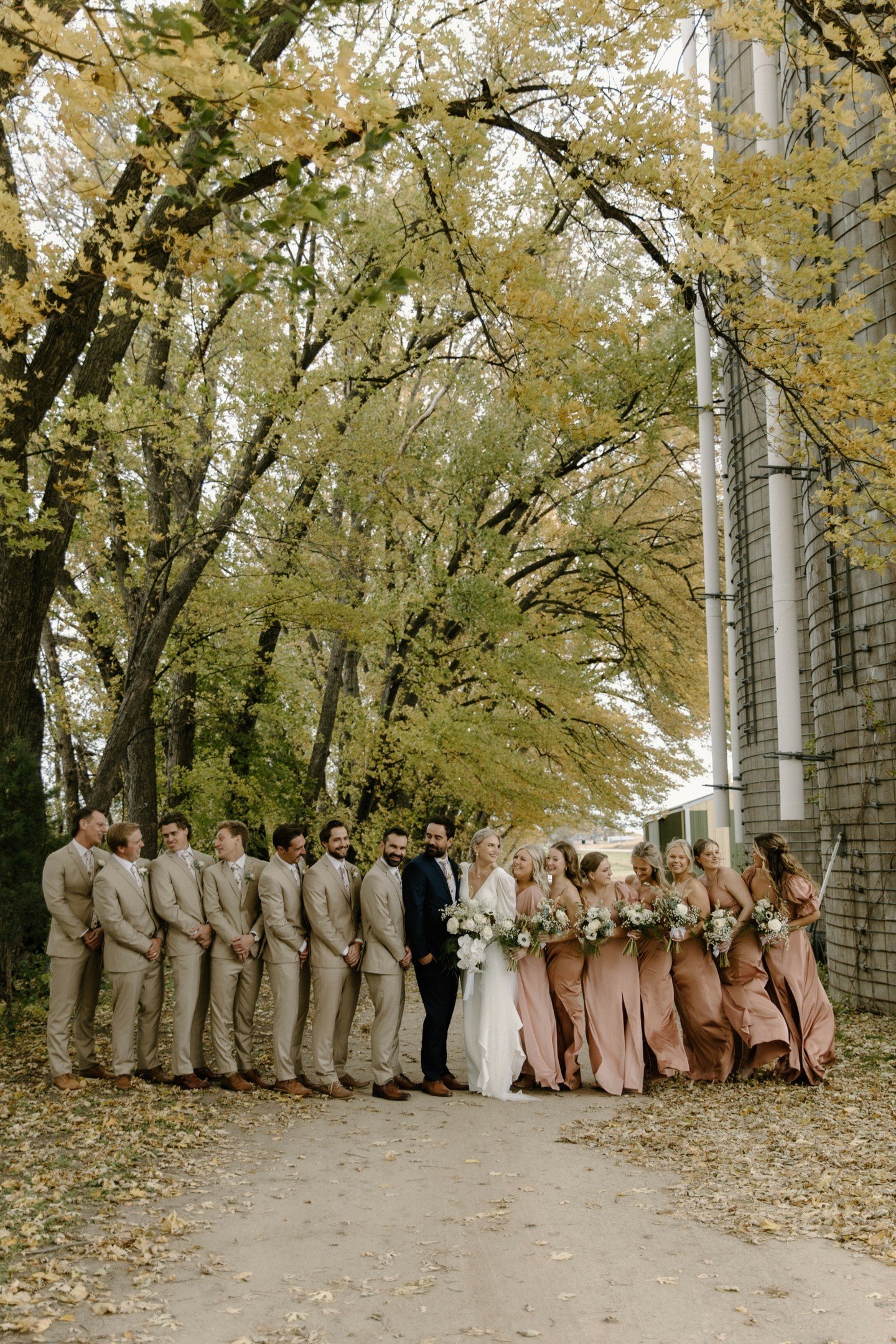 Welcome to what we call, Silo Alley! It's such a beautiful backdrop for your bridal party photos. ✨

We always try to connect with your photographer when they arrive on-site to make sure they know about all the magical photo spots on the farm. 📸

Fo