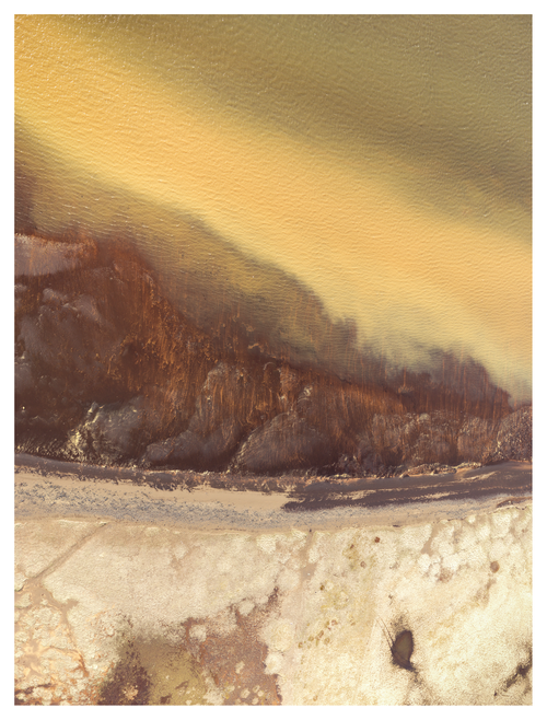 Water Wall: golden and dark earth tones in an abstract landscape photograph by Matthias Kalt.