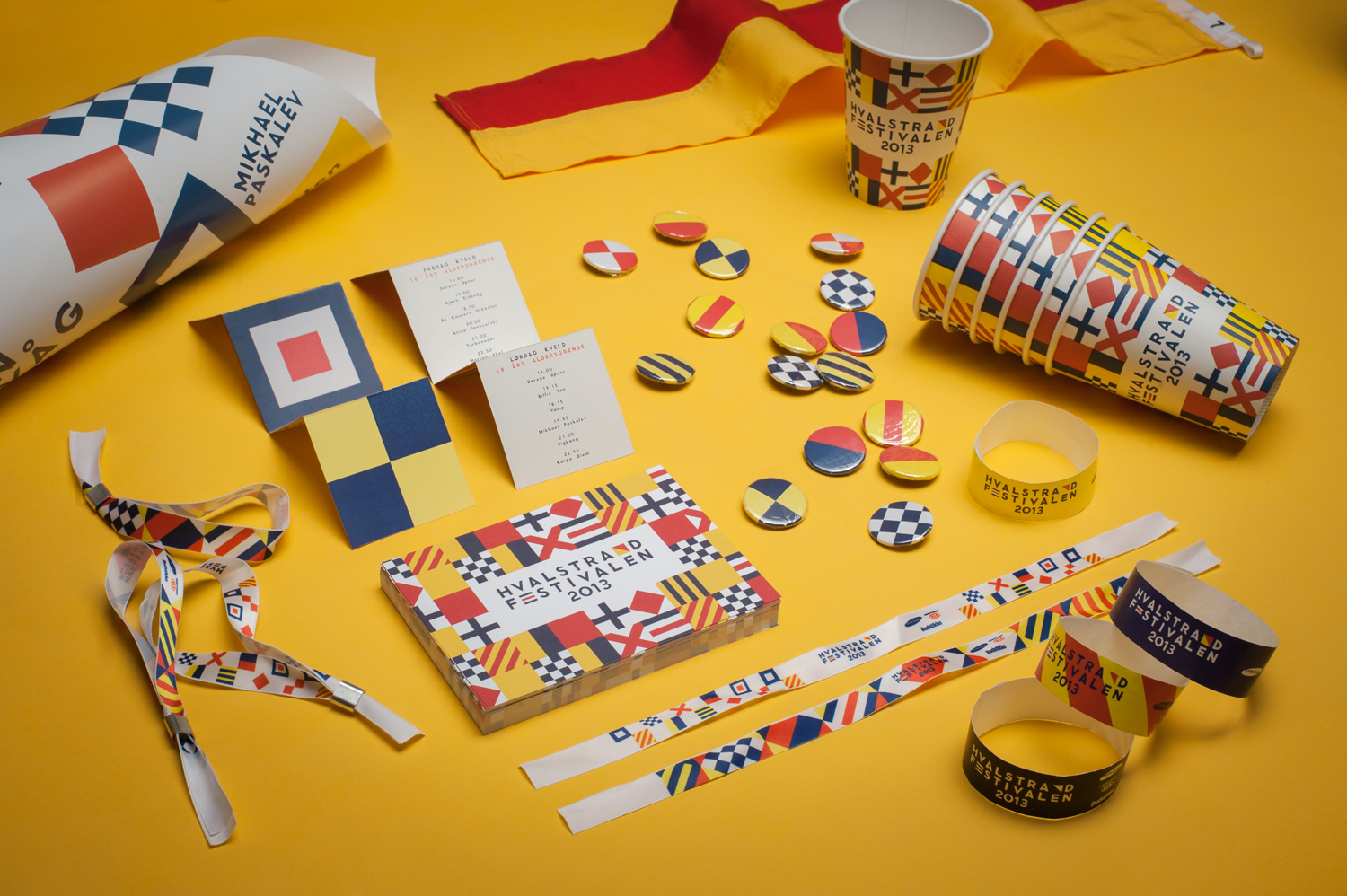 Commando Group were commissioned by HES to design a new festival in the picturesque settings of Hvalstrand, Norway. Inspired by its seaside location, we created an identity based on nautical signal flags. Playful and highly visible, the flags provid