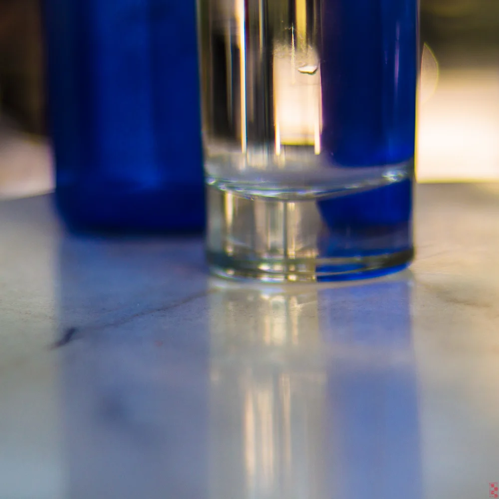 Blue bottle in Thessaloniki, Greece