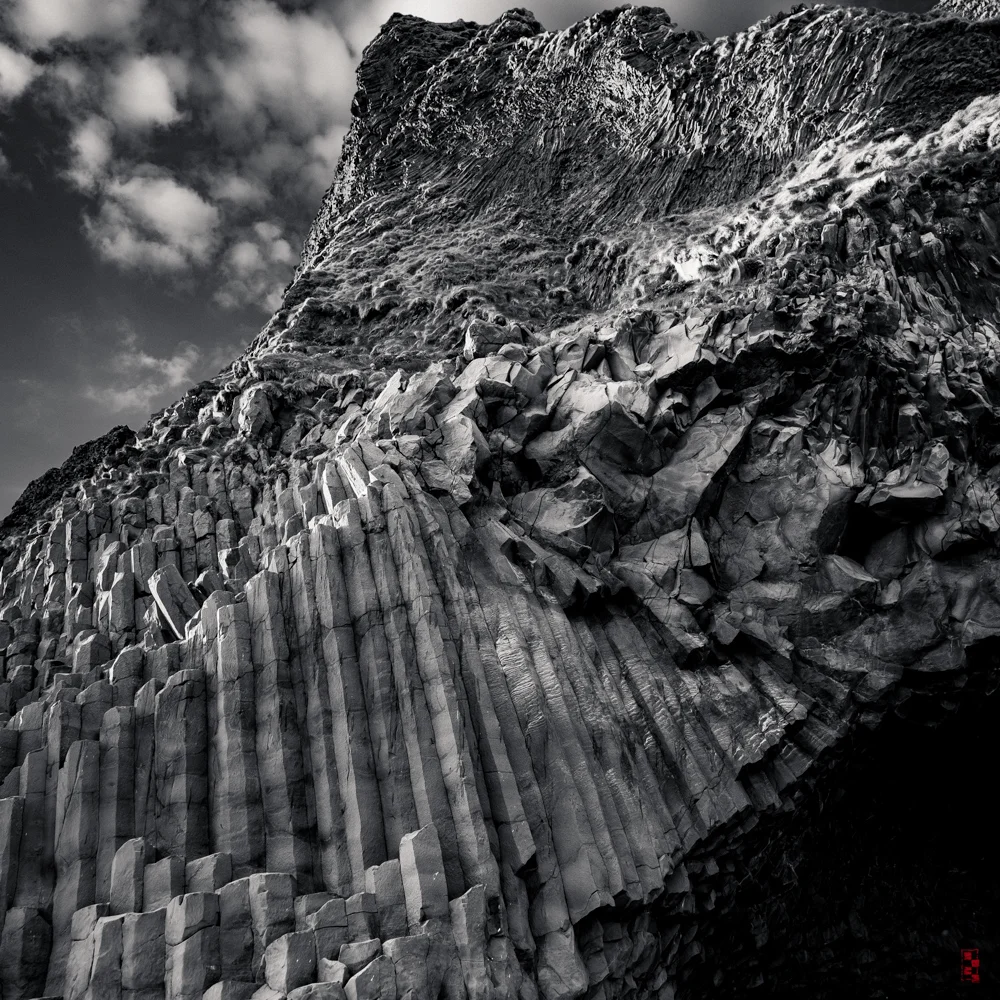 Cliffs with basalt columns